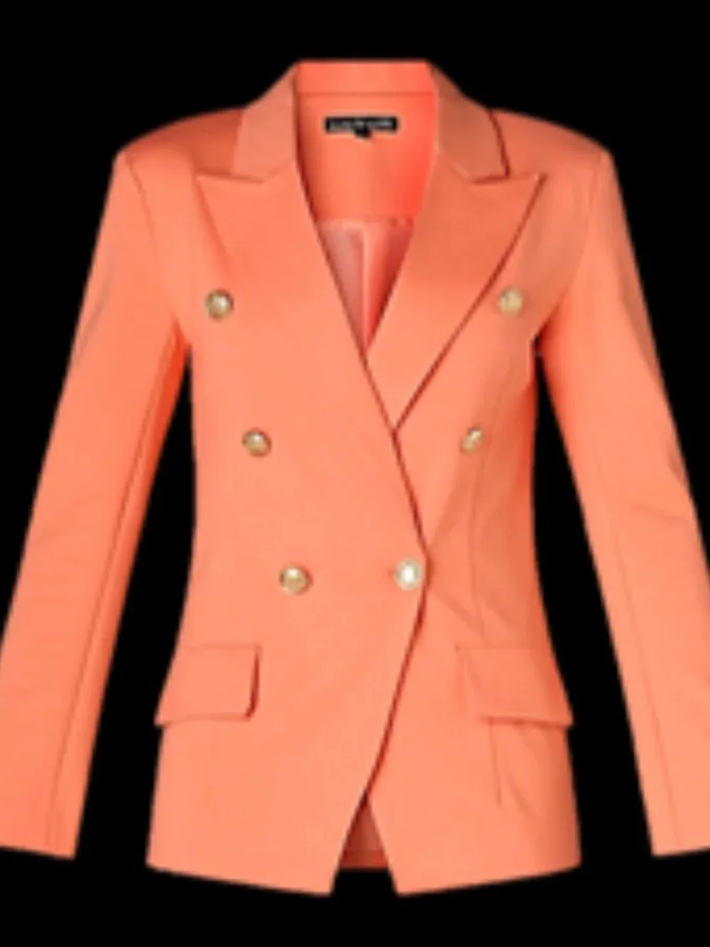 Attitude Unknown Women's Apricot Double Breasted Blazer - Picture 2 of 2